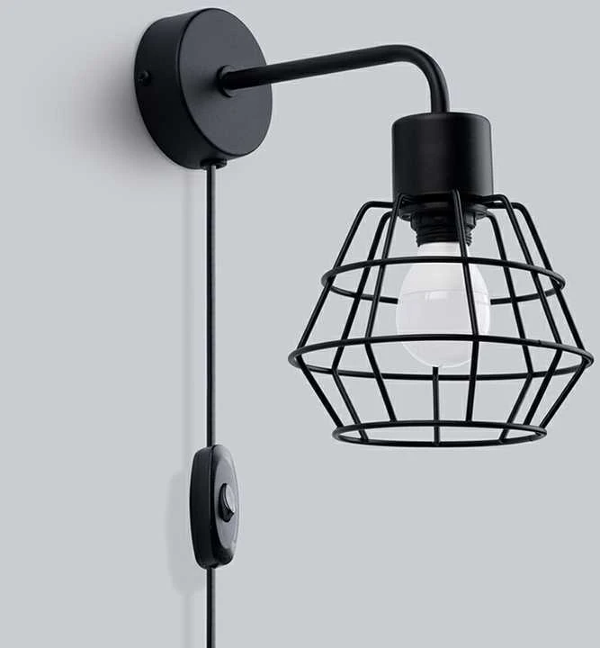 Sollux Lighting Sieninis šviestuvas SUBA juodas