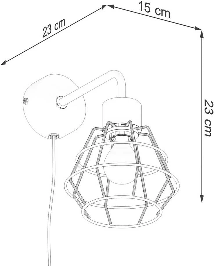 Sollux Lighting Sieninis šviestuvas SUBA juodas