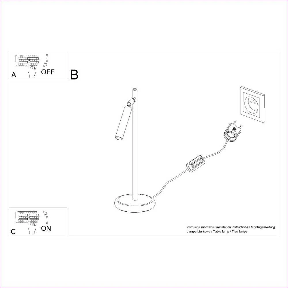 Sollux Lighting Stalo lempa PASTELO balta