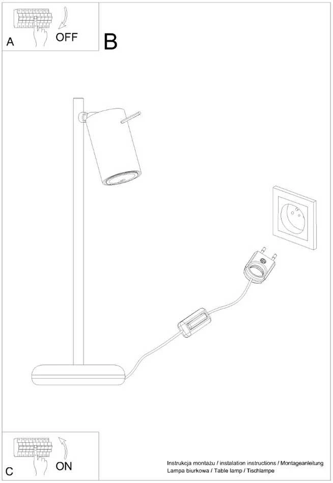Sollux Lighting Stalo lempa RING balta