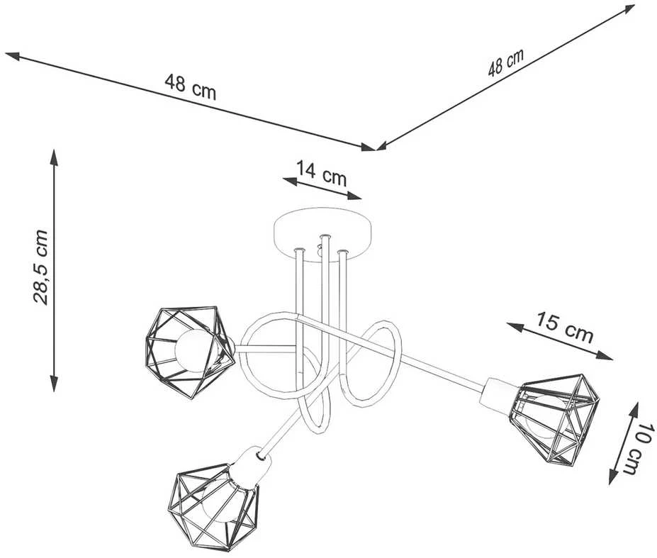 Lubinis šviestuvas Sollux Lighting Šviestuvas ARTEMIS 3S juodas