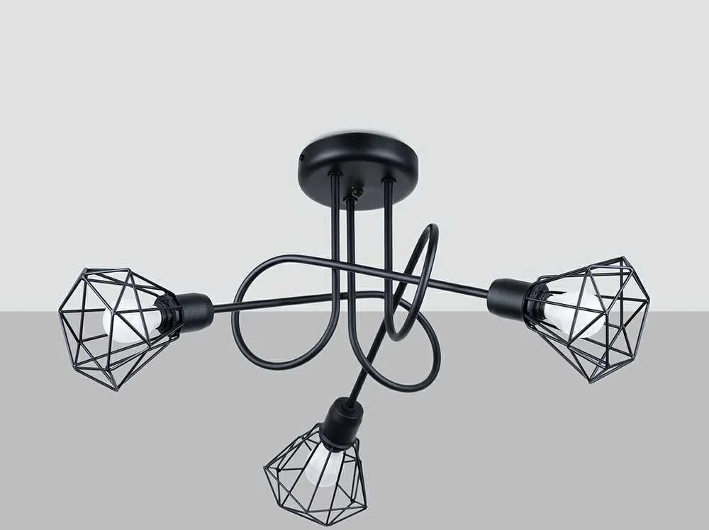 Lubinis šviestuvas Sollux Lighting Šviestuvas ARTEMIS 3S juodas