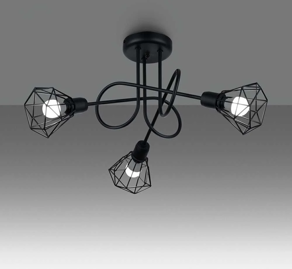 Lubinis šviestuvas Sollux Lighting Šviestuvas ARTEMIS 3S juodas