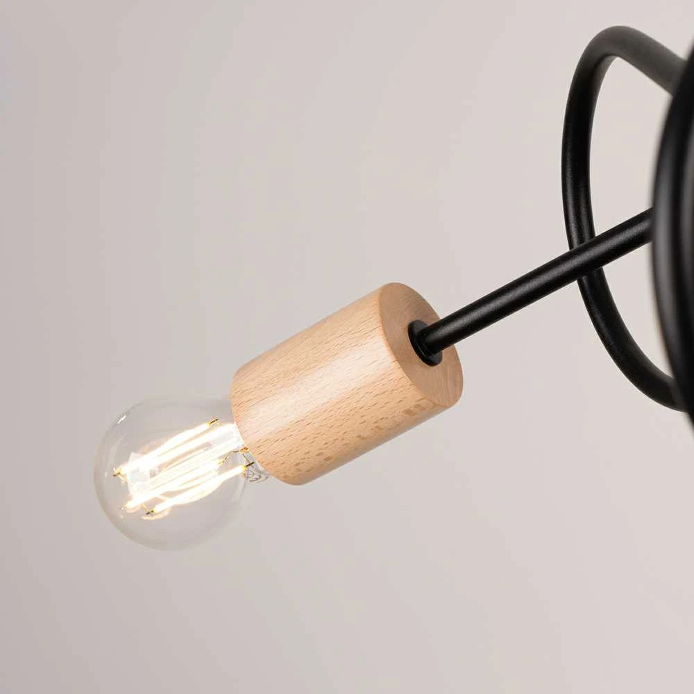 Lubinis šviestuvas Sollux Lighting Šviestuvas EMBER 3 juodas