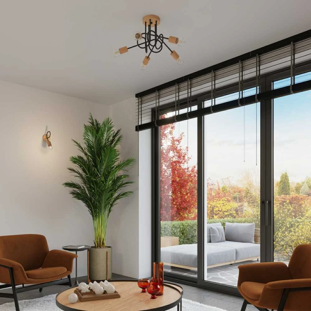 Lubinis šviestuvas Sollux Lighting Šviestuvas EMBER 3 juodas