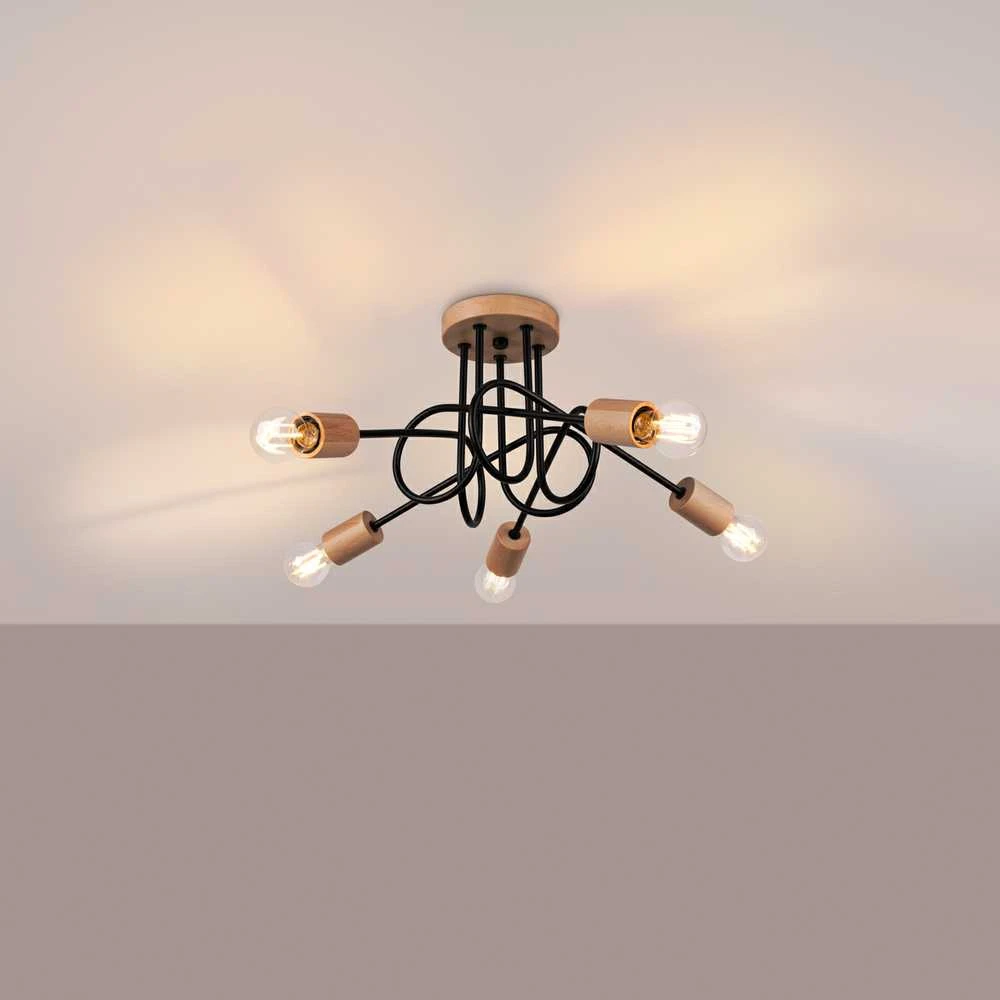 Lubinis šviestuvas Sollux Lighting Šviestuvas EMBER 5 juodas