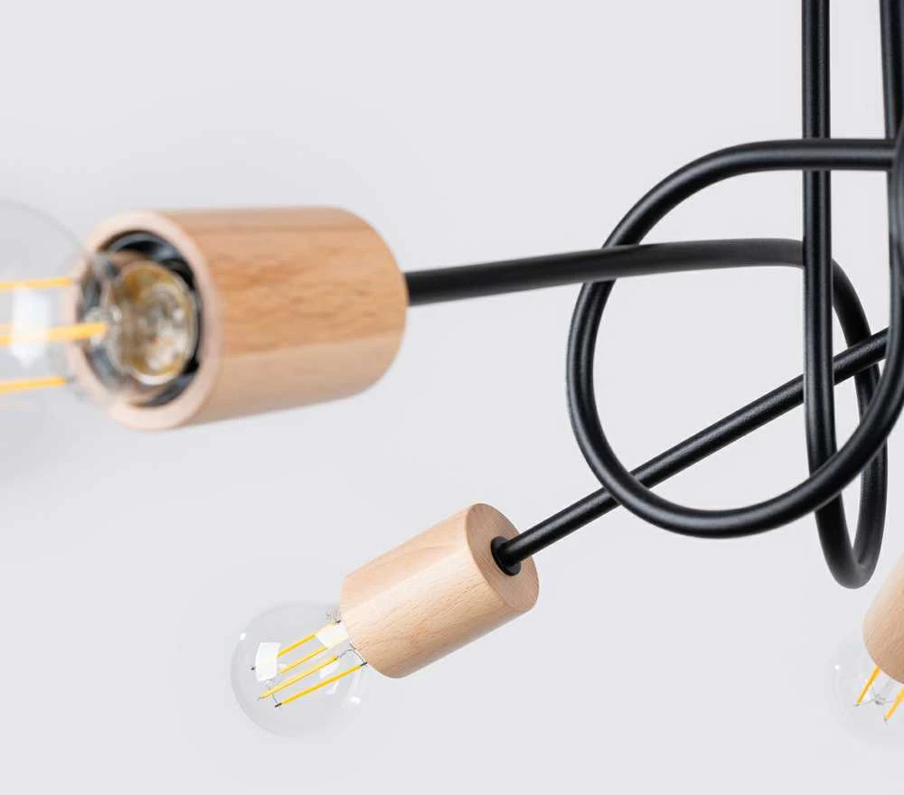 Lubinis šviestuvas Sollux Lighting Šviestuvas EMBER 5 juodas