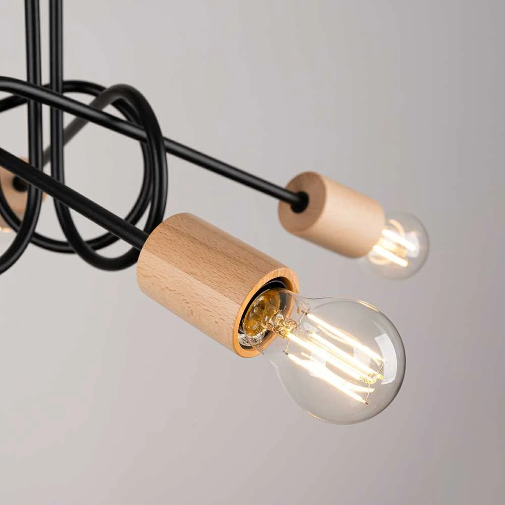 Lubinis šviestuvas Sollux Lighting Šviestuvas EMBER 5 juodas