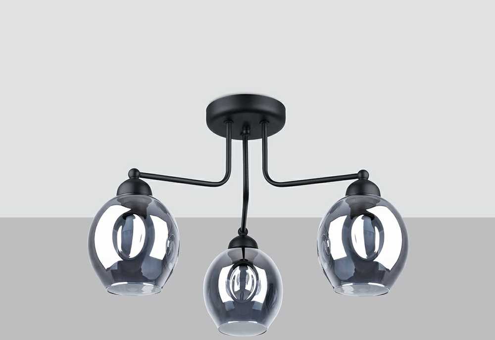 Lubinis šviestuvas Sollux Lighting Šviestuvas FILLAN 3 juodas