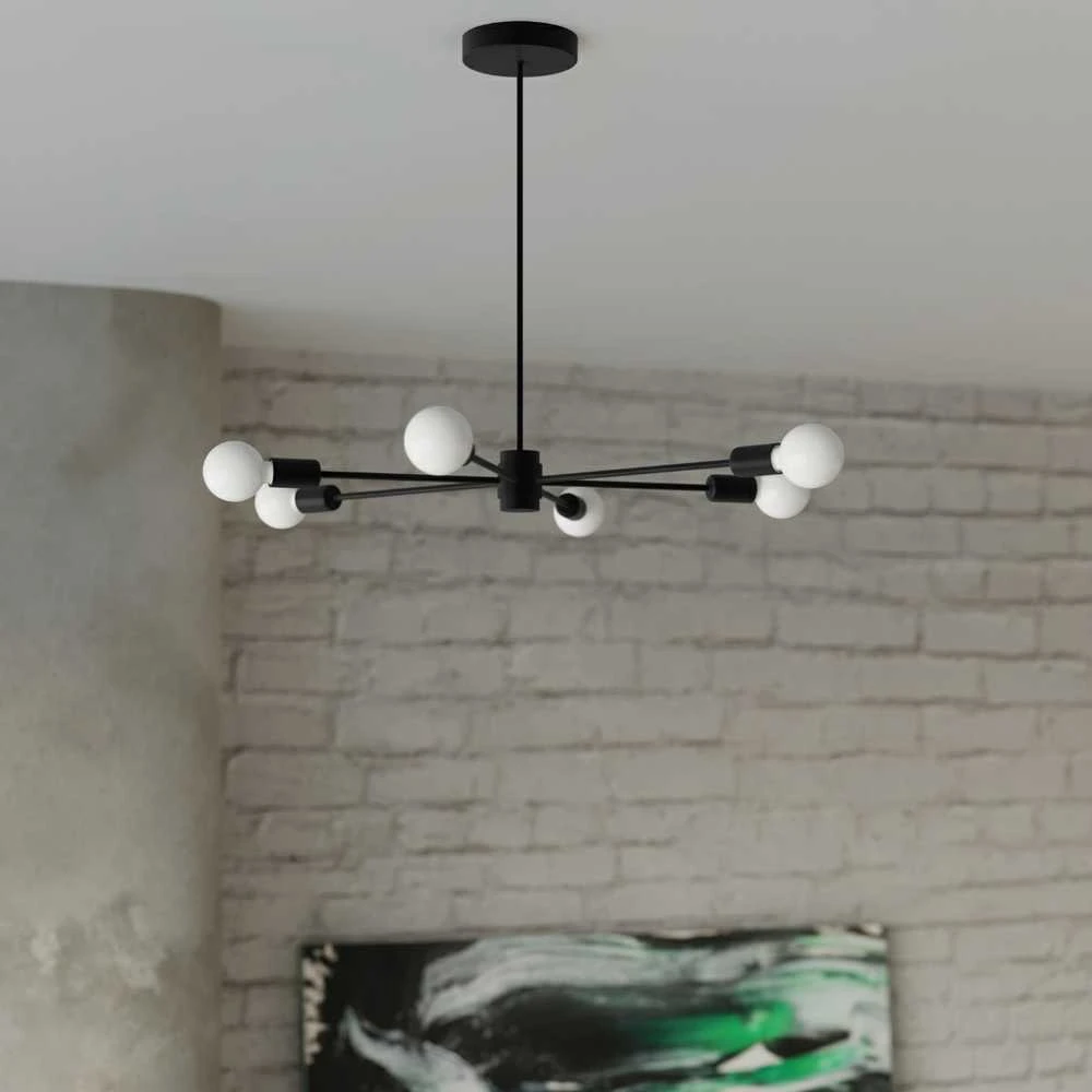 Pakabinamas šviestuvas Sollux Lighting Šviestuvas LANGO 5 juodas