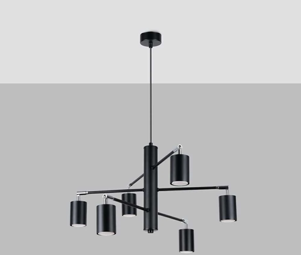 Lubinis šviestuvas Sollux Lighting Šviestuvas LEMMI 6 juodas