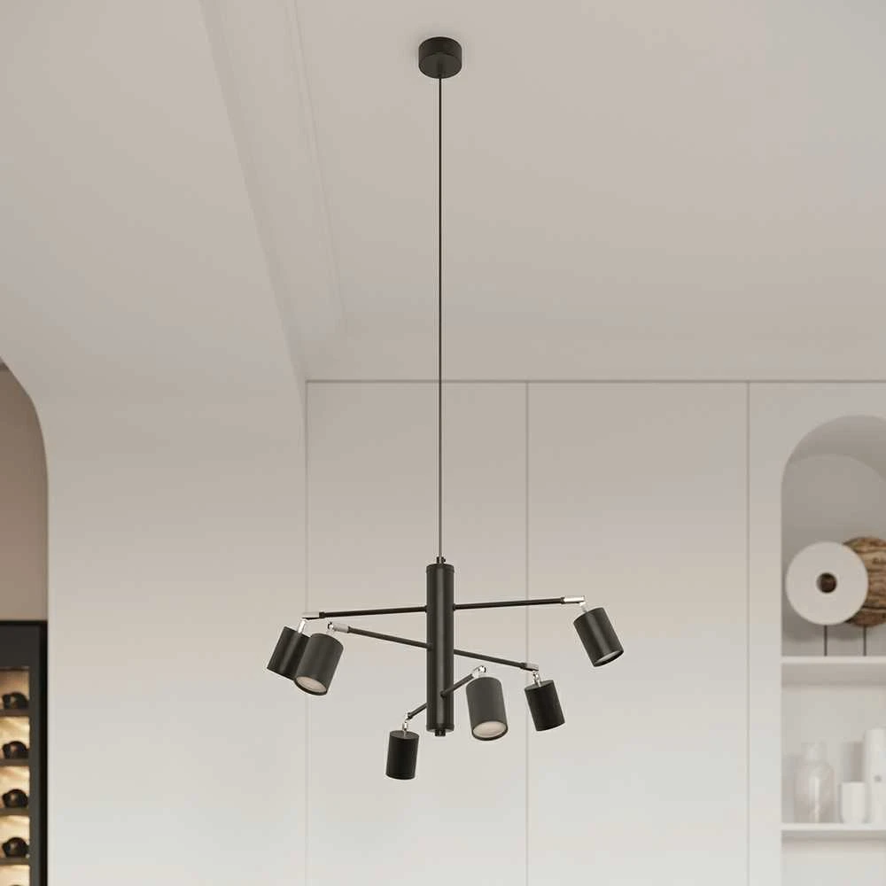 Lubinis šviestuvas Sollux Lighting Šviestuvas LEMMI 6 juodas