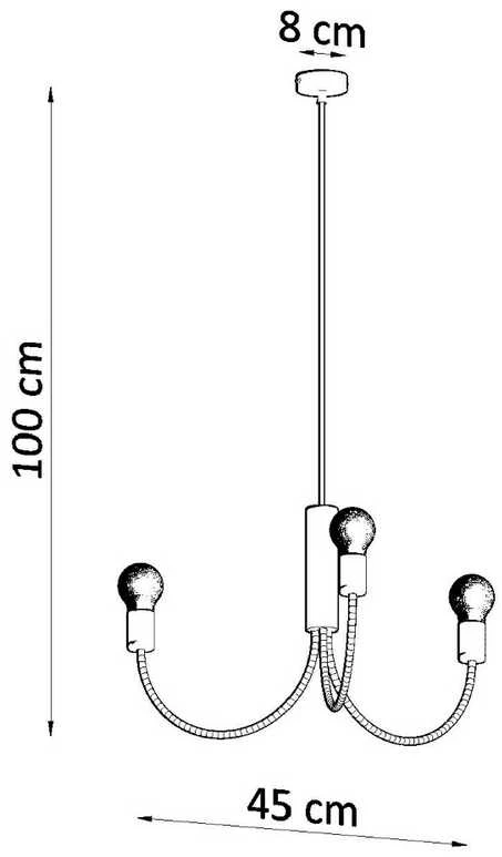 Pakabinamas šviestuvas Sollux Lighting Šviestuvas PICCOLO 3 juodas