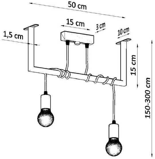 Pakabinamas šviestuvas Sollux Lighting Šviestuvas SALAMANCA 2 juodas
