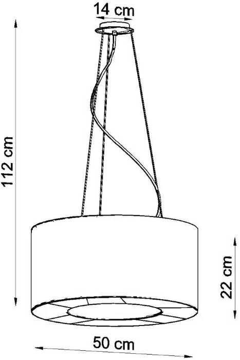 Lubinis šviestuvas Sollux Lighting Šviestuvas SATURNO 50 juodas
