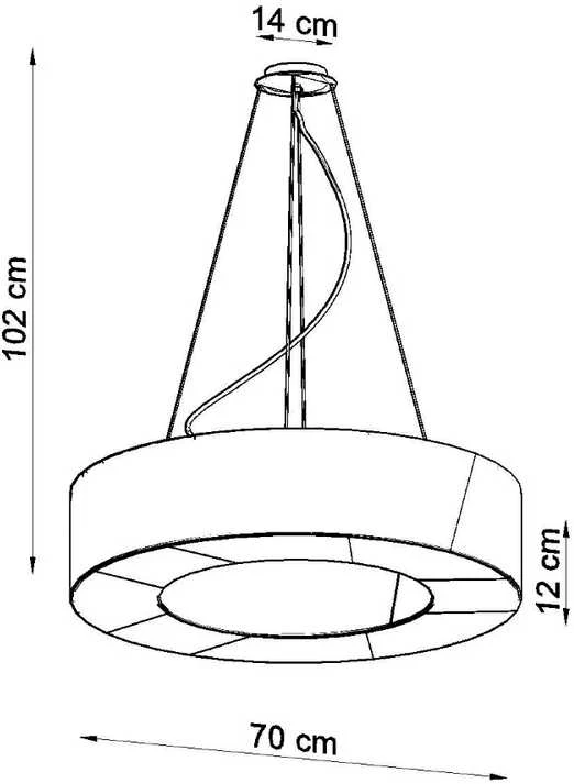 Pakabinamas šviestuvas Sollux Lighting Šviestuvas SATURNO SLIM 70 juodas