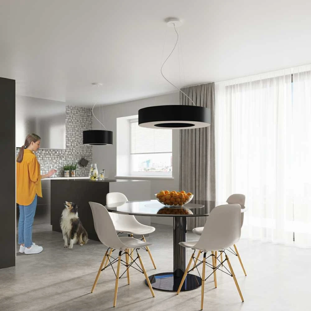 Pakabinamas šviestuvas Sollux Lighting Šviestuvas SATURNO SLIM 70 juodas