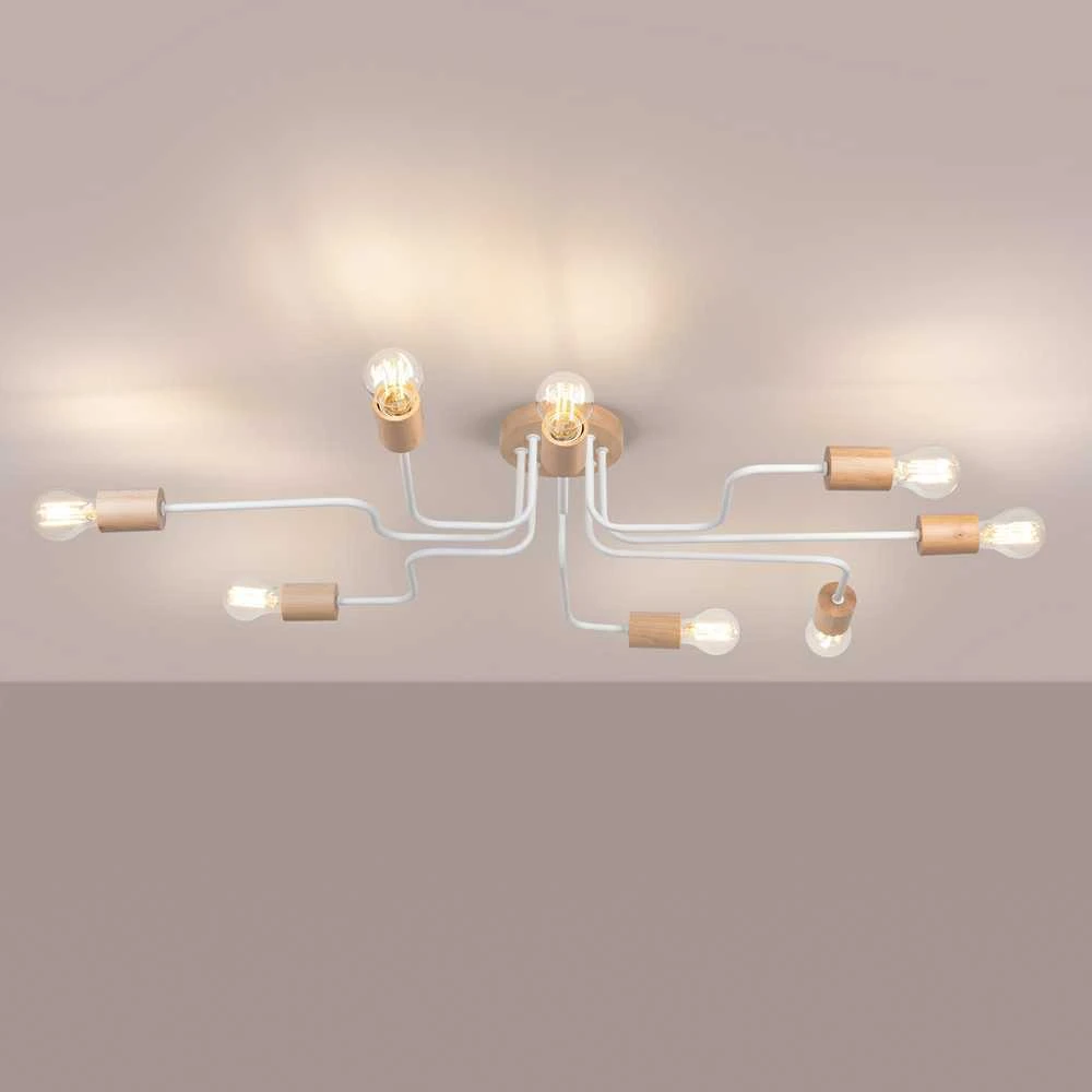 Lubinis šviestuvas Sollux Lighting Šviestuvas TIMBO 8 baltas