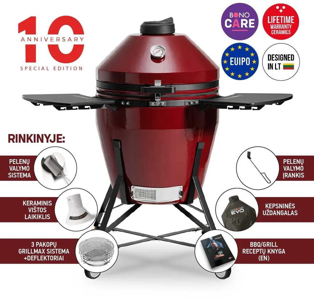 Kamado Bono kepsninė EVO Grande, raudona