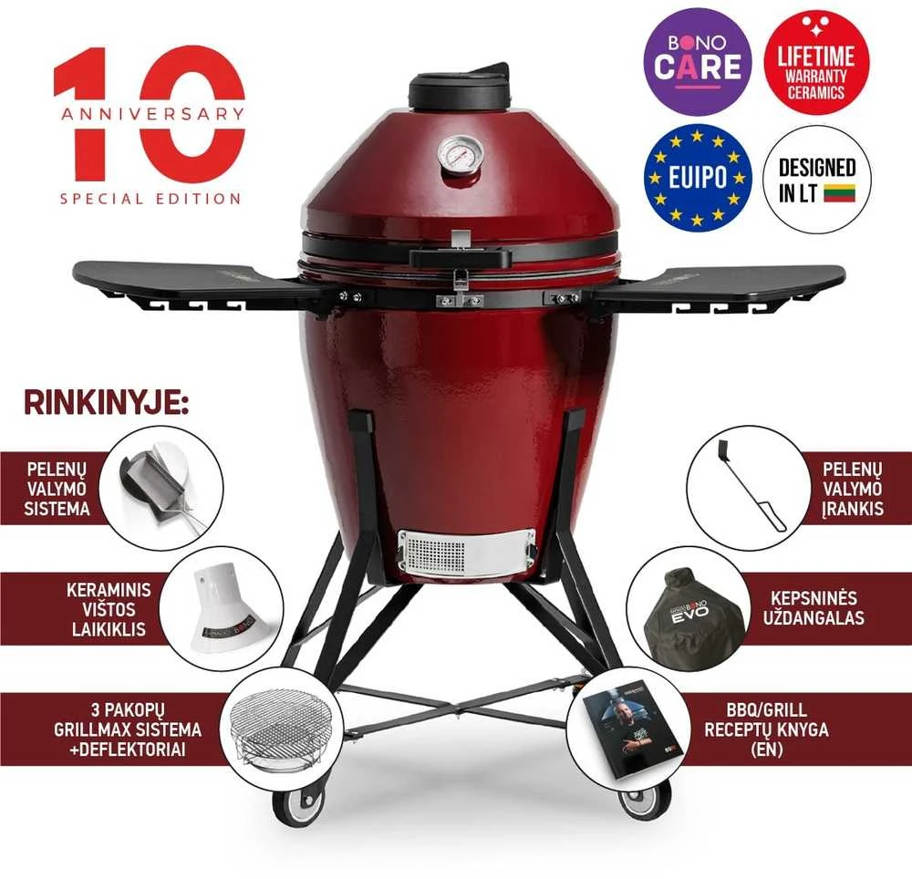Kamado Bono kepsninė EVO Media, raudona