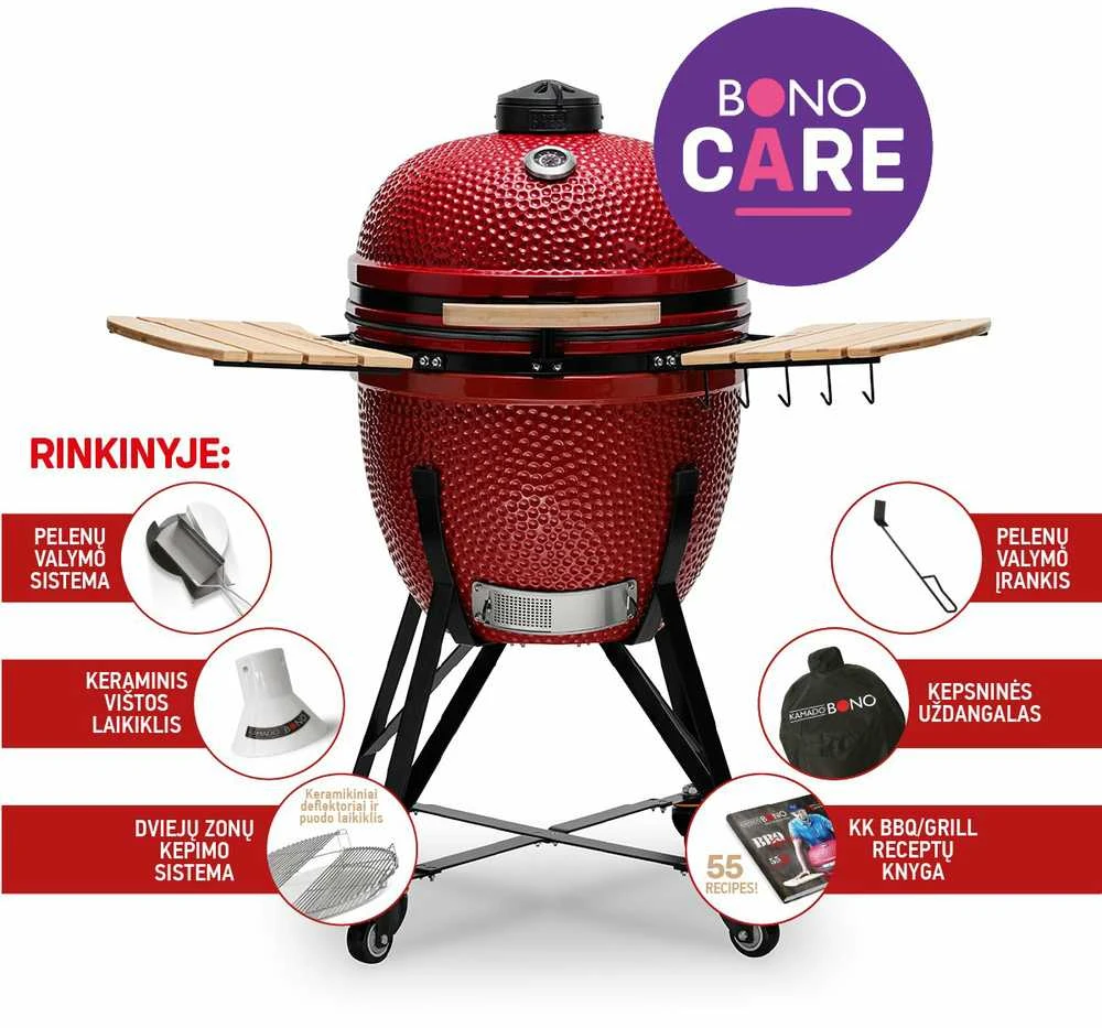 Kepsninė KAMADO BONO GRANDE 59cm su 6 priedais raudona