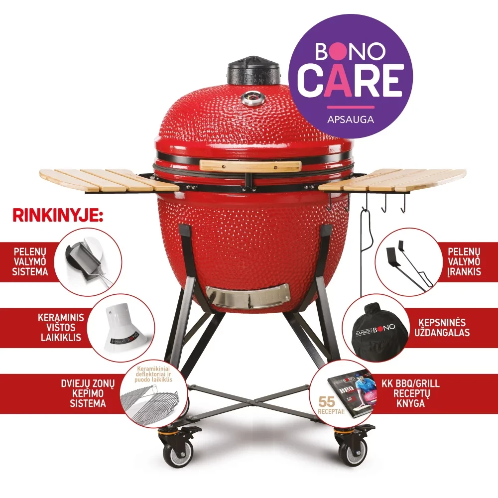 Kepsninė KAMADO BONO LIMITED 64cm Raudona su 6 priedais