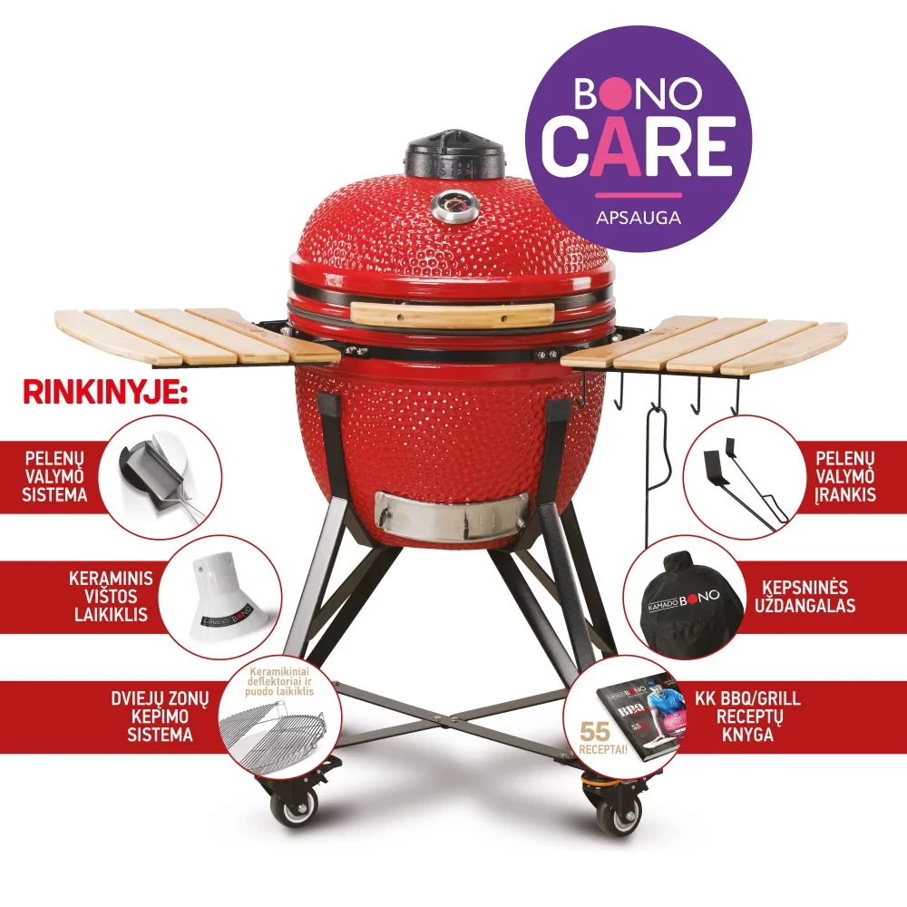 Kepsninė KAMADO BONO MEDIA 52cm raudona su 6 priedais