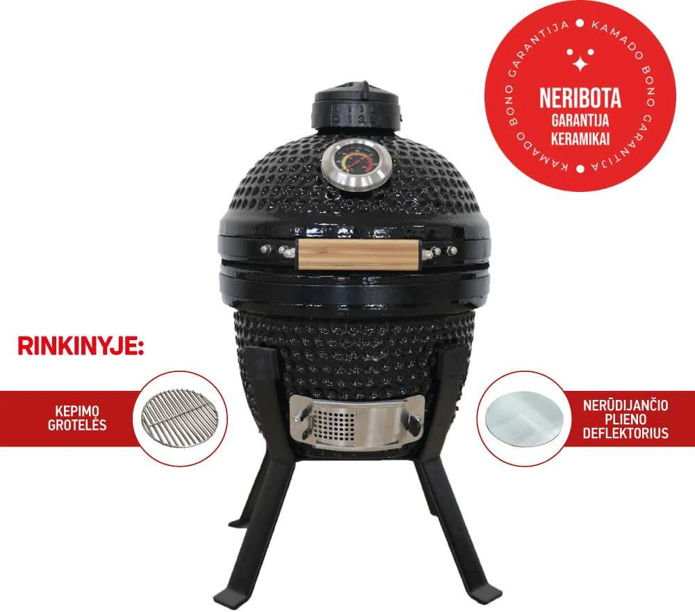Kepsninė Kamado BONO Picnic 32 cm, juoda