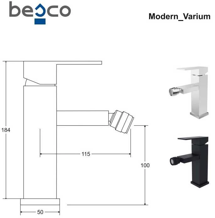 Bidė maišytuvas Besco Modern / Varium, Chrome