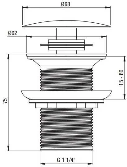 Deante Click-Clack dangtelis praustuvui be persipylimo, NHC_B10A, Nero