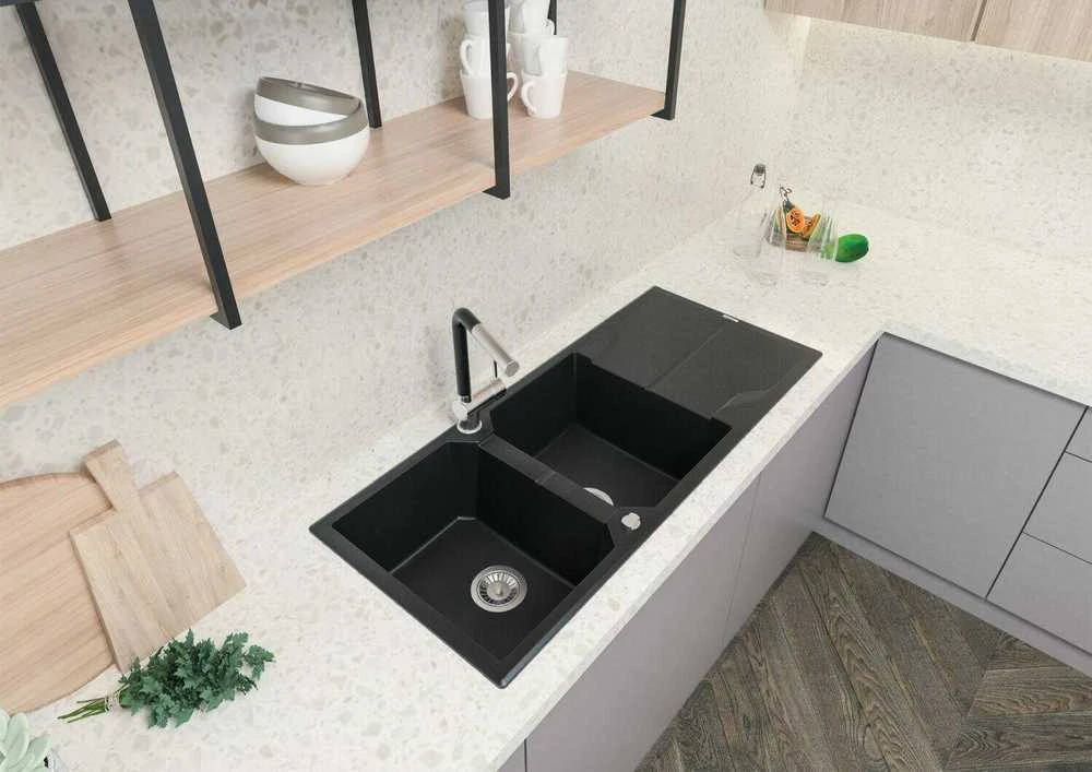 Deante granitinė virtuvinė plautuvė Deante Andante, ZQN_G213, Metallic graphite