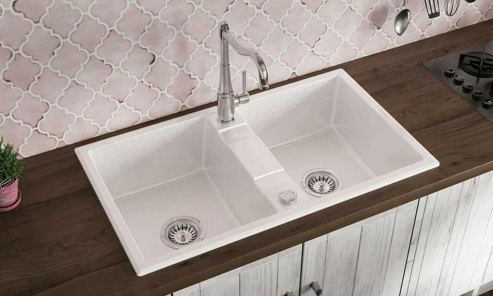 Deante granitinė virtuvinė plautuvė Deante Eridan, ZQE_A203, Alabaster