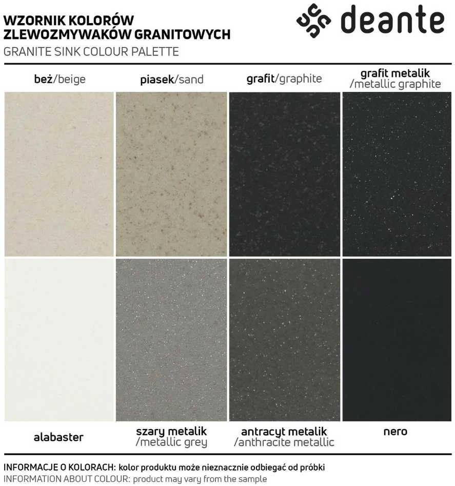 Deante granitinė virtuvinė plautuvė Deante Corda ZQA_S10A, Metallic pilkas