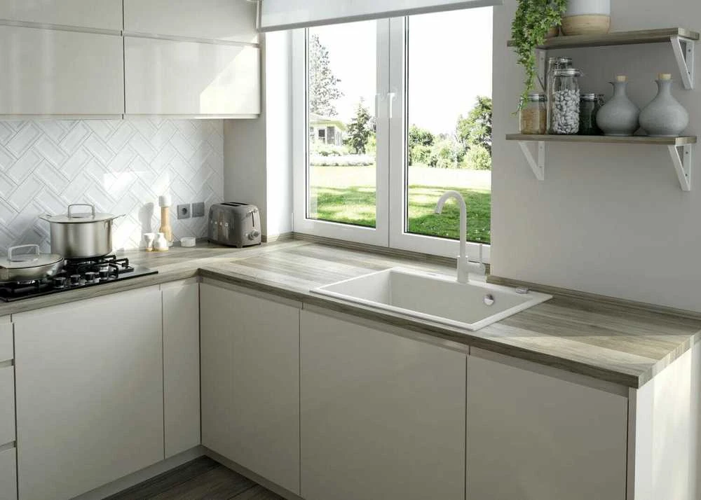 Deante granitinė virtuvinė plautuvė Deante Andante, ZQN_A103, Alabaster