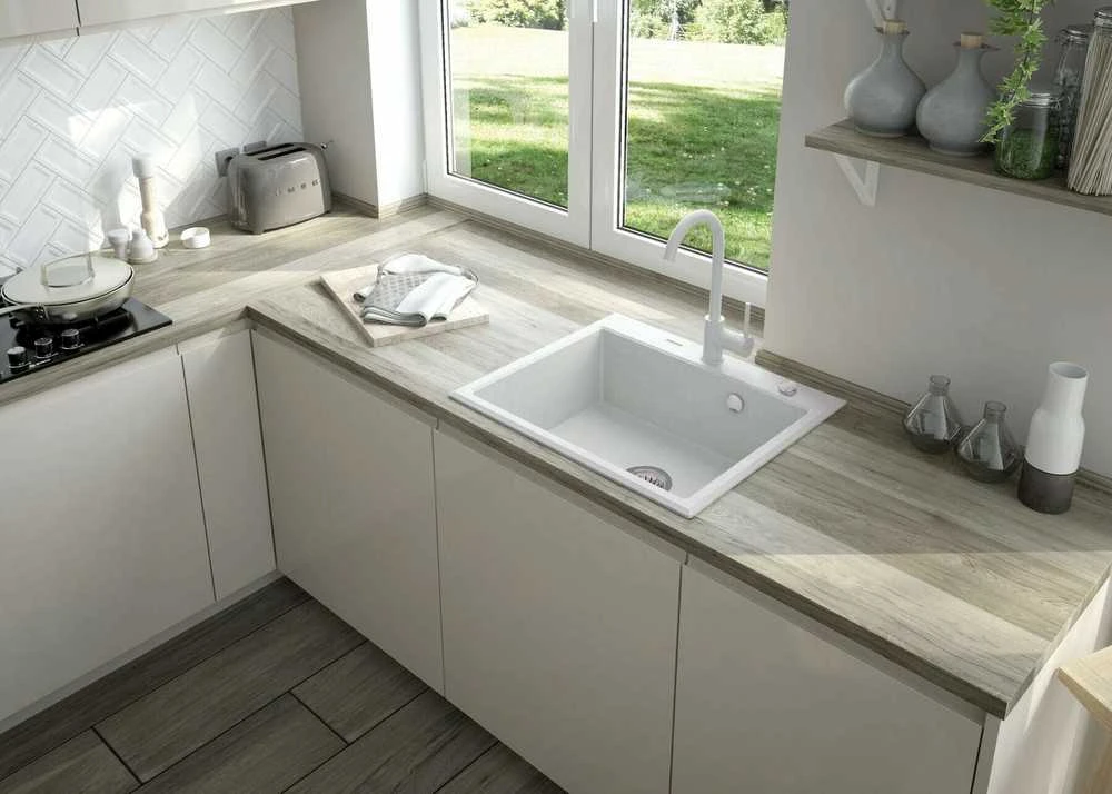 Deante granitinė virtuvinė plautuvė Deante Andante, ZQN_A103, Alabaster