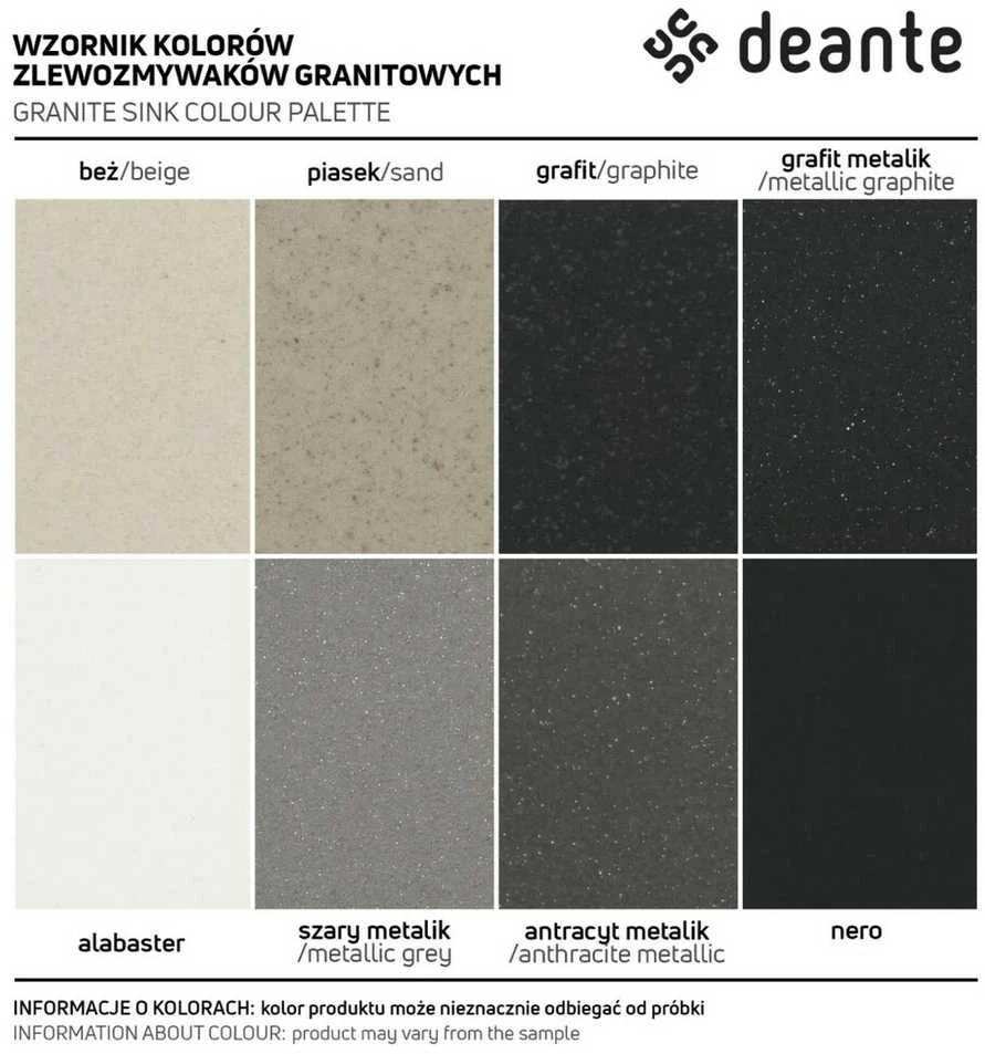 Deante granitinė virtuvinė plautuvė Deante Andante, ZQN_T11A, Anthracite