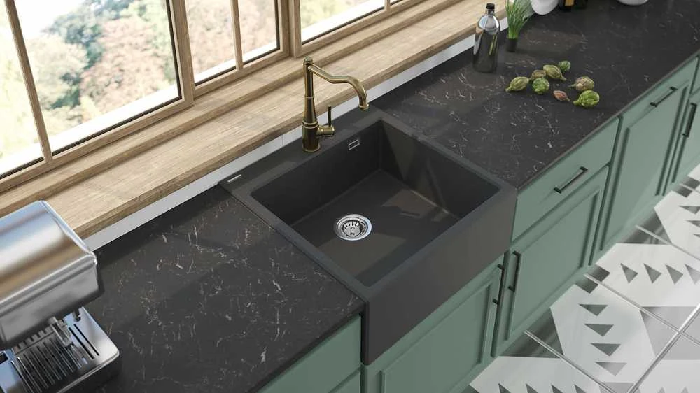 Deante granitinė virtuvinė plautuvė Deante Eridan, ZQE_T10K, Anthracite metallic