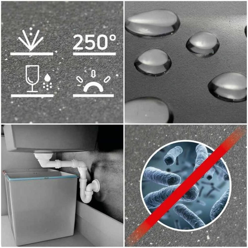 Deante granitinė virtuvinė plautuvė Deante Corio, ZRC_S113, Metallic pilkas