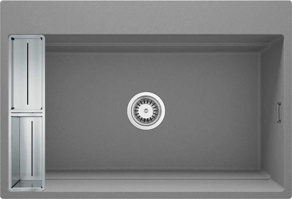 Deante granitinė virtuvinė plautuvė su magnetais Deante Magnetic ZRM_S10B, Metallic pilkas