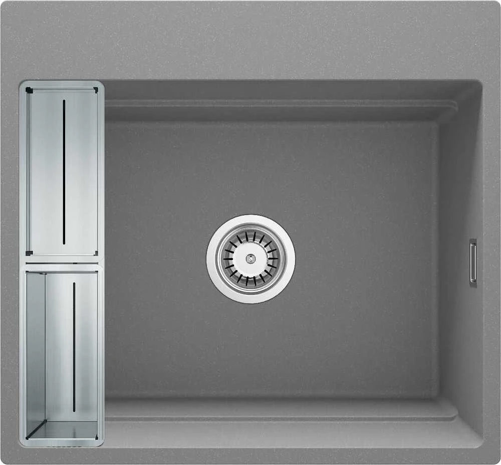 Deante granitinė virtuvinė plautuvė su magnetais Deante Magnetic ZRM_S10A, Metallic pilkas