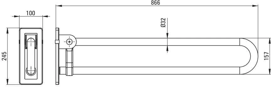 Deante Lehnen sulankstoma vonios kambario rankena, 85 cm, NIL_043D, Steel