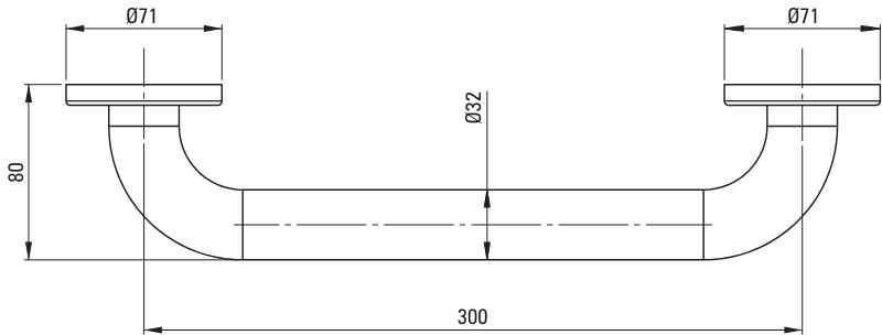 Deante Lehnen vonios kambario rankena, 30 cm, NIL_041A, Steel