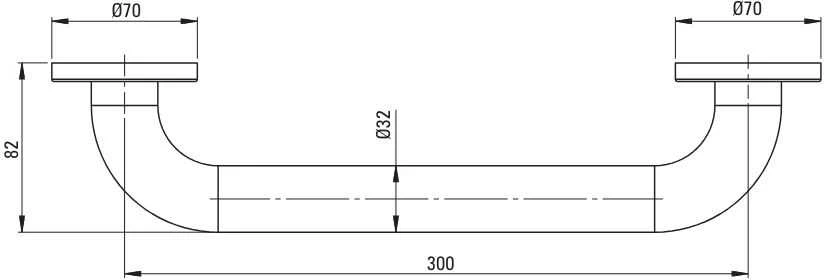 Deante Lehnen vonios kambario rankena, 30 cm, NIL_341A, Steel