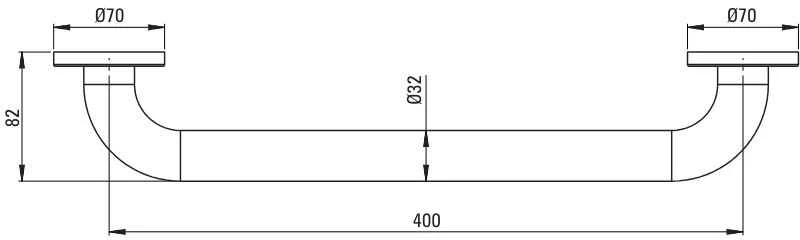 Deante Lehnen vonios kambario rankena, 40 cm, NIL_341B, Steel