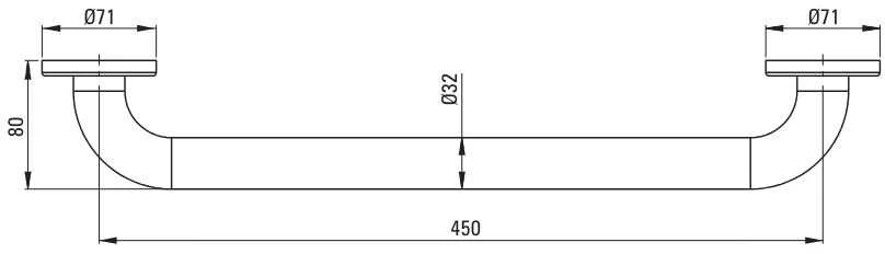 Deante Lehnen vonios kambario rankena, 45 cm, NIL_041B, Steel