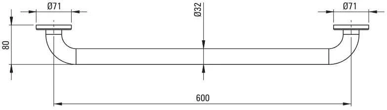 Deante Lehnen vonios kambario rankena, 60 cm, NIL_041C, Steel