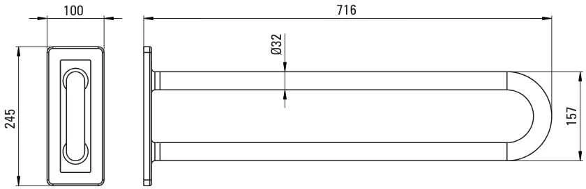 Deante Lehnen vonios kambario rankena, 70 cm, NIL_042S, Steel