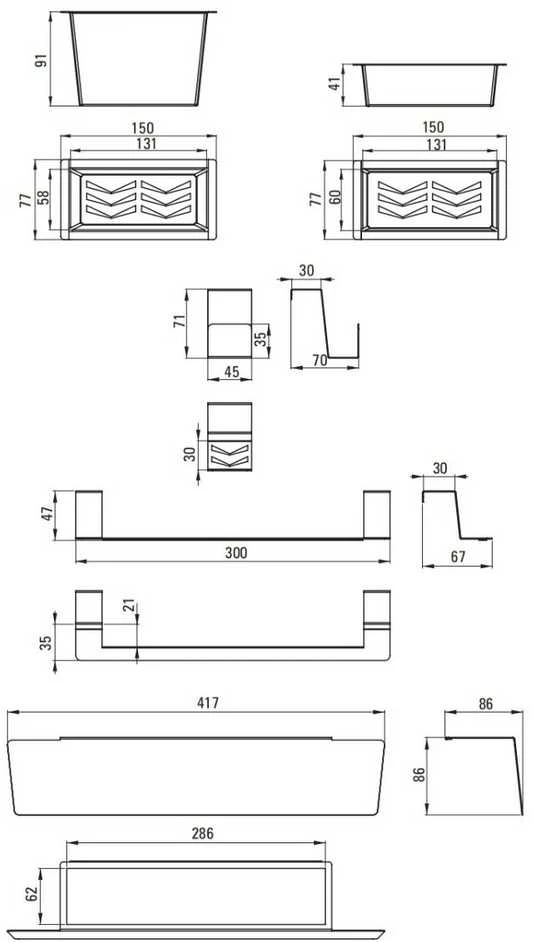 Aksesuarų komplektas plautuvei Deante MAGNETIC ZZMKN11O