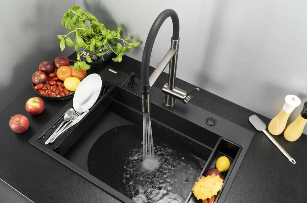 Deante Magnetic plautuvės aksesuarų rinkinys ZZMKN22K, Nero