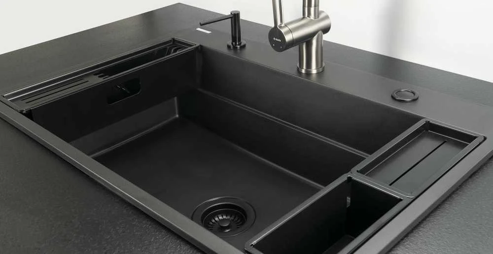 Deante Magnetic plautuvės aksesuarų rinkinys ZZMKN22K, Nero